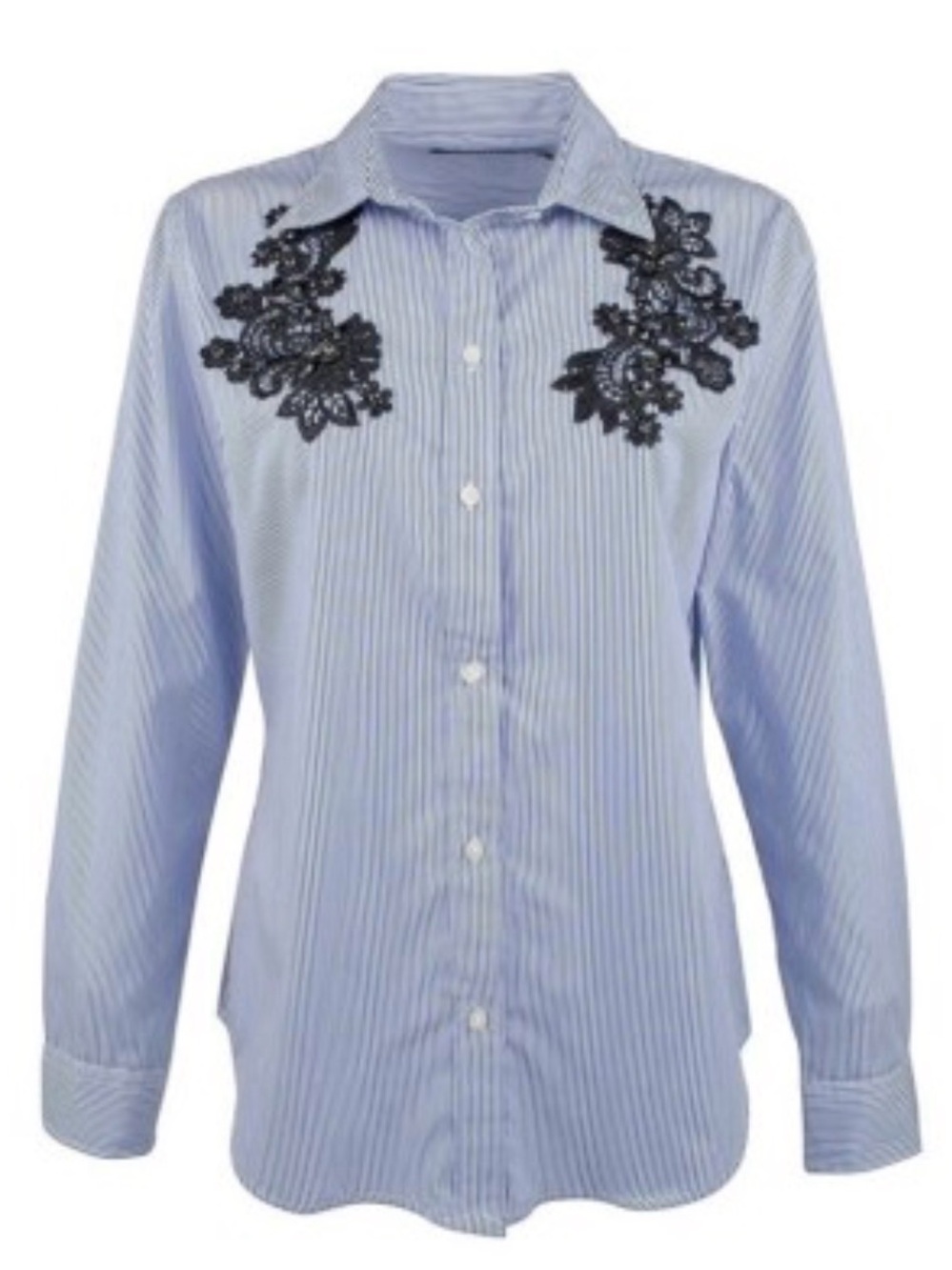 Ralph Lauren Light Blue striped lace patch Striped Button-Down Shirt